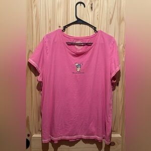 Life Is Good Take your Sweet Time Pink Crusher Tee Womens XL
